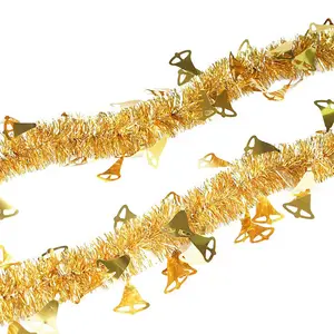Jintai fábrica al por mayor de longitud personalizada 2024 nuevo diseño Navidad decoración de Navidad guirnalda de oropel multicolor