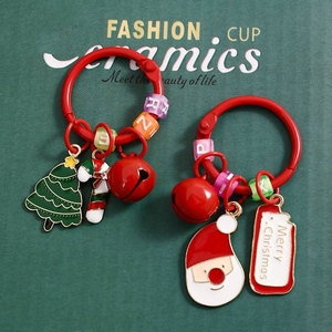 Gran oferta Kawaii llavero de Metal Santa árbol manzana ciervo muñeco de nieve diseños regalo de Navidad llaveros al por mayor - Product Image 4