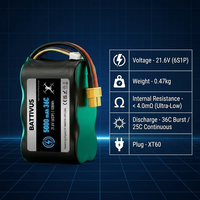 Batterie Li-ion LiHV sans tableaux 6S1P 5000mAh 21700 personnalisée à décharge rapide 25C pour drone de vol 1000