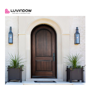 أبواب خشبية حديثة للفلل مع نوافذ جانبية زجاجية عازلة للحرارة - Product Image 3