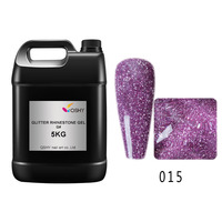 Qshy Logo personnalisé 1kg Uv LED couleur réfléchissante Gel pour ongles résine organique brillant arc-en-ciel diamant paillettes Disco Gel vernis en vrac