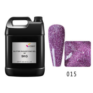 Qshy Logo personnalisé 1kg Uv LED couleur réfléchissante Gel pour ongles résine organique brillant arc-en-ciel diamant paillettes Disco Gel vernis en vrac - Product Image 4