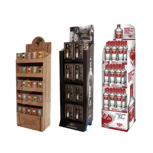 Custom Supermarkt Kartonnen Bier/Wijn/Water/Fles Display Staat Pop Kartonnen Displays Plank Rekken Voor Supermarkt Winkel