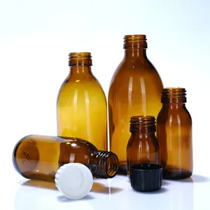 Custom Packaging for Your Brand 200ml Brown Glass Medicine Bottle with Silkscreen Printing