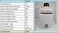 Réservoir d'azote liquide CNJX 20L YDS LAB-20, conteneur cryogénique Dewar de haute qualité