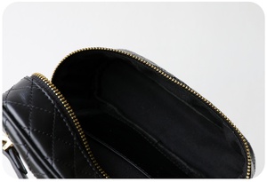 Borsa a Tracolla Piccola Quadrata in Pelle Scamosciata di Pecora con Motivo a Diamante, in Pelle Bovina e Crine di Cavallo, Lusso Moderno, con Cerniera, per Telefono e Pranzo - Product Image 6