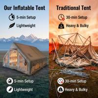 Tente de camping gonflable professionnelle 4 saisons sur mesure OEM en gros |   Grande maison de glamping imperméable |   Fournisseur d'usine en 5 minutes