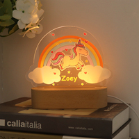 Lampe de nuit pour enfants Livraison directe Cadeau personnalisé pour bébé Nouveau-né Lumière animale UV Acrylique Led Clair Décor Cadeau d'anniversaire Lumière de chambre Lampe de nuit pour enfants