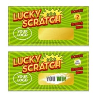 Ticket à Gratter Gagnant – Jeu de Loterie Couleur Grattez et Gagnez Carte à Gratter