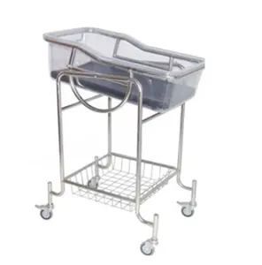 BC-534 عالية الجودة الفولاذ المقاوم للصدأ الطبية المتنقلة الرضع سرير في المستشفى الطفل عربة تسوق حديثي الولادة الرضع الطبية سرير طفل