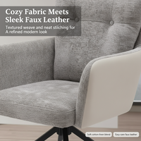 Peinture noire cadre en métal fauteuils en tissu gris housse en tissu siège en mousse fauteuil pivotant