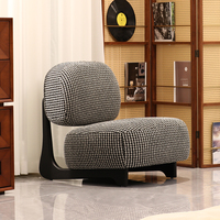 Fauteuil d'appoint en bois massif, fauteuil de salon rembourré, siège de détente capitonné pour salon, hôtel