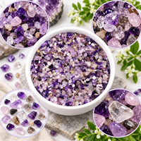 Cristaux Super Seven de 3 mm à 5 mm, gravier de pierres précieuses violettes polies pour la fabrication de bijoux, l'artisanat en cristal, la décoration de la maison et les projets de bricolage