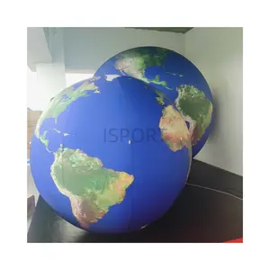 Opblaasbare Aarde Planeet Met Logo Opblaasbare Globe Wereld Aarde Oceaan Kaart Bal Geografie