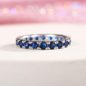 Anello Eternity A021 in Moissanite, Argento 925, Taglio Brillante Rotondo, Montatura a Pavé, Unisex per Uso Quotidiano - Product Image 5