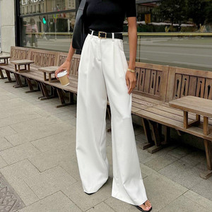 Nuovi <span class=keywords><strong>Pantaloni</strong></span> <span class=keywords><strong>Donna</strong></span> di Tendenza a Vita Alta <span class=keywords><strong>Bianchi</strong></span> a Gamba Larga, Modello 2026 Stile Y2K Boyfriend, Casual Dritti e Comodi per Lei - Product Image 1