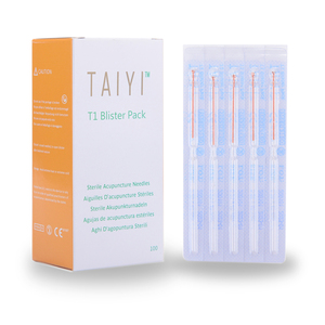 Aiguilles d'<span class=keywords><strong>acupuncture</strong></span> à manche en cuivre avec boucle sans tube guide, emballage en blister en papier - Product Image 1