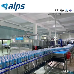 Machine entièrement automatique de remplissage de canettes de boissons gazeuses en usine Machine d'emballage scellant Ligne de production Machine à jus de fruits