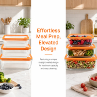 Boîte à lunch en verre borosilicate sans BPA, compatible micro-ondes, avec couvercles anti-fuite, lavable au lave-vaisselle, empilable, bento pour le bureau