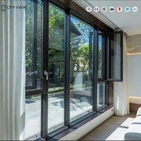 Zertifiziertes thermisch getrenntes amerikanisches Fenster mit großem Glaspaneel, Aluminium-Klappfenster für Häuser, Schwingfenster