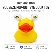 Jouet anti-stress amusant en PVC souple en forme de canard avec yeux qui sortent, idéal pour les enfants, le bureau, les fêtes d'anniversaire