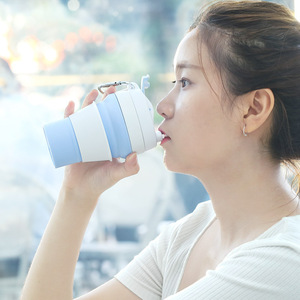 Mug de voyage pliable 350ml 480ml 600ml, bouteille d'eau pliable en silicone, tasse à café légère pour l'extérieur - Product Image 3