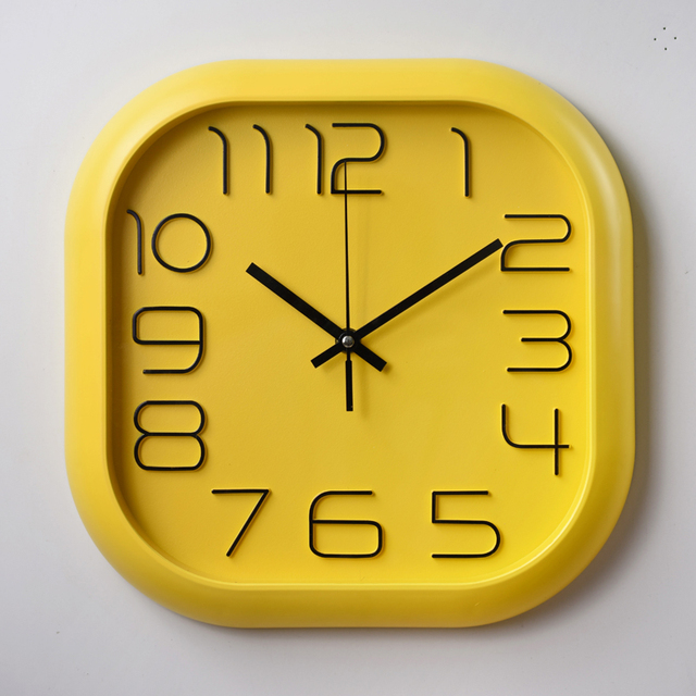 High Quality Single Face Plastic Clock Antique Square Abstract Pattern Colorful Quartz Motive Needle Traditional Living Room