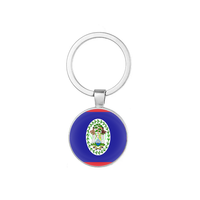 Porte-clés Cabochon Double Face Thème Drapeau National de Guam, Anneau Rond en Alliage pour Souvenir Touristique