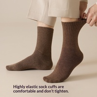 Chaussettes mi-mollet épaisses et chaudes pour homme en mélange de laine mérinos et acrylique, doublées polaire, anti-odeur, sans coutures, pour l'automne/hiver