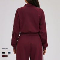 Vêtement de sport personnalisé pour femme, grande taille, léger, à manches longues, avec fermeture éclair intégrale et poches zippées, style yoga enveloppant la taille
