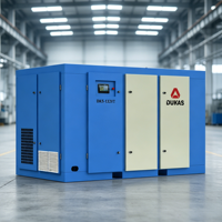 Compresseur d'air à vis bi-étagé lubrifié de 132 kW avec bloc compresseur et moteur pour ligne d'assemblage industrielle