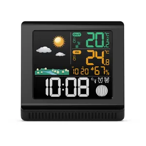 EWETIME – station météo numérique de bureau avec écran LED, thermomètre intérieur/extérieur, hygromètre avec température du Sauna