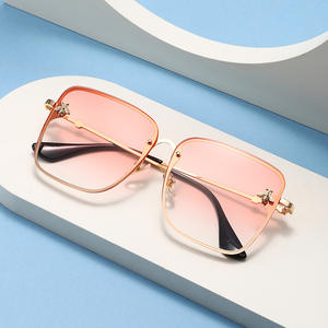 Lunettes de soleil classiques Bee pour femmes, monture en métal, protection UV400, monture complète, lentilles PC, type 3, pare-soleil YC388 C1 - Product Image 5