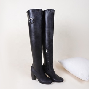 2021 Autumn New Women Over Knee High <b>Boots</b> Stretch Long Sexy <b>Boots</b> Chunky High Heel Shoes Black Big Size 43 - Product Image 5