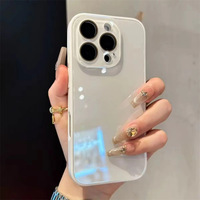 Coque de téléphone en verre couleur macaron avec protection intégrale de l'appareil photo pour iPhone 17 Pro, 16 Pro, 15 Pro