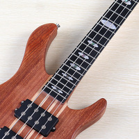 Professional 43" Active 4-String Electric Bass Guitar for Right Handed Players Sapele Body with Matte Finish & Maple Neck