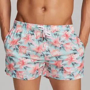 Shorts de bain pour hommes <span class=keywords><strong>Seobean</strong></span> en gros, à fleurs d'été, pour la plage, le surf, séchage rapide, vêtements de sport pour hommes - Product Image 1