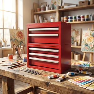 Boîte à outils de bureau en métal à 2 tiroirs personnalisable, robuste, IP54, garantie de 3 ans, stockage portable, prise en charge OEM/ODM, couleurs personnalisées - Product Image 2
