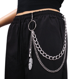 Cadena para Pantalones yueliFeather de Doble Capa, Estilo Punk, de Aleación de Zinc, para Uso Diario - Product Image 1