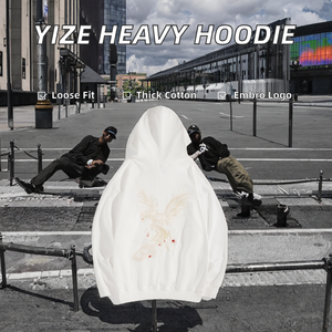 Sudadera con Capucha YIZE al por Mayor, de Algodón Grueso Sólido, Tejida y Bordada, para Hombre, Diseño Gráfico Personalizado, Oversize, Ajuste Holgado, de Secado Rápido, para Otoño - Product Image 2
