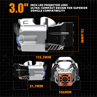 Lentilles de projecteur Bi-LED haute puissance 112W personnalisées AKE pour voiture, lentilles de phares LED 3,0 pouces, accessoires automobiles