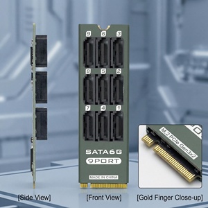 Tarjeta de Expansión PCIe <span class=keywords><strong>M</strong></span>.<span class=keywords><strong>2</strong></span> <span class=keywords><strong>M</strong></span> Key a 9 Puertos <span class=keywords><strong>SATA</strong></span> 3.0 6Gbps, Adaptador de Almacenamiento RAID con Carcasa Metálica - Product Image 6