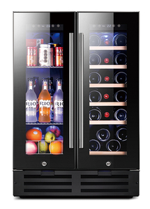 Réfrigérateur à vin 110L <span class=keywords><strong>40</strong></span> bouteilles, double température, acier inoxydable, double porte vitrée, vitrine - Product Image 3