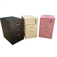 Armoire en acier moderne verrouillable à 3 tiroirs |   Coffre de rangement autoportant pour la maison, le bureau, la chambre, l'atelier et la cuisine