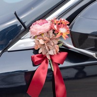 Décoration personnalisée de voiture de mariage fleur artificielle rangée avant fleur rétro fleur artificielle avec ventouse art floral