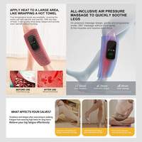 YIJIAN Coussin chauffant et masseur de mollets chauffant à compresse chaude, couverture intégrale 360°, avec minuterie automatique 20 minutes (45-65), pour usage chauffant