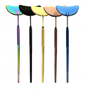 Lash <b>Mirror</b> Eyelash Styling <b>Mirror</b> Fine Viewing Moon curve shape Stainless Steel Large Lash & eyebrow <b>Mirror</b> Makeup tools set - Product Image 1