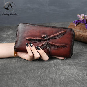 Andong Leather New Fashion Long Wallet Purse for Women Genuine Cow Leather <b>Retro</b> Clutch Bag Multi-Card Position <b>Phone</b> Bag - Product Image 2