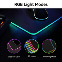 Grand tapis de bureau gaming RGB, tapis de souris gaming LED étendu, base en caoutchouc antidérapante, logo personnalisé OEM disponible