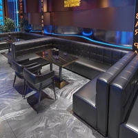 Ensemble de table et chaises de bar en bois massif, canapé KTV, combinaison pour boîte de nuit, tabacacée, design rétro industriel, durable, facile à nettoyer